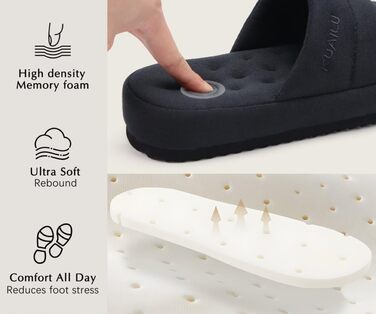 Чоловічі домашні тапочки KuaiLu, модна стежка, тканинні сандалії, комфортні, з піною пам'яті, для дому та вулиці, чорні, 44 EU