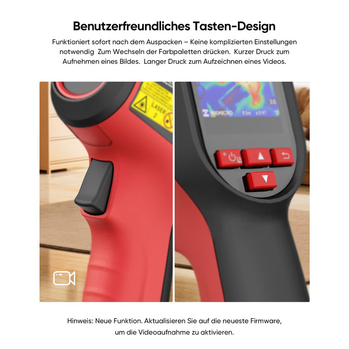 HIKMICRO E01 Тепловізійна камера SuperIR: портативна інфрачервона камера з лазерним покажчиком, роздільна здатність 240x240, діапазон температур -20°C - 400°C, частота оновлення 20Hz