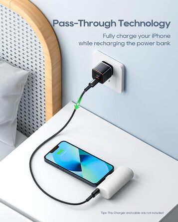 Power Bank 4500mAh PD для iPhone: компактний акумулятор для швидкої зарядки, сумісний з iPhone 14, 13, 12, 11, XS, XR, X, 8, 7, 6. Колір: кремовий