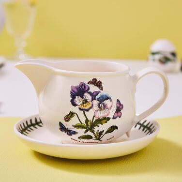 Portmeirion Botanic Garden Sauce Boat with Stand, 50 ml, Green, Classic