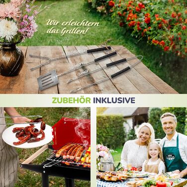 Five-Star Grill&Chill Charcoal Grill - Garden Grill, Chrome Rost 50 cm × 26.5 cm, Two Transport Wheels, GC0010
