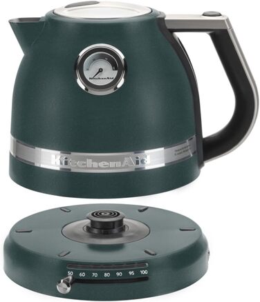 KitchenAid Kettle with Temperature Setting from 50 to 100°C | Tea Kettle with Temperature Display and Scale Filter 1.5L | Electric 2400 Watt | Stainless Steel | Pebbled Palm Green 1.5 Liter Pebbled Palm