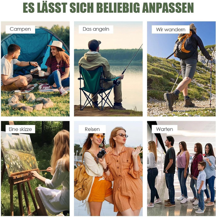 Складаний стілець для відпочинку: садовий, туристичний, для кемпінгу. Легкий та портативний