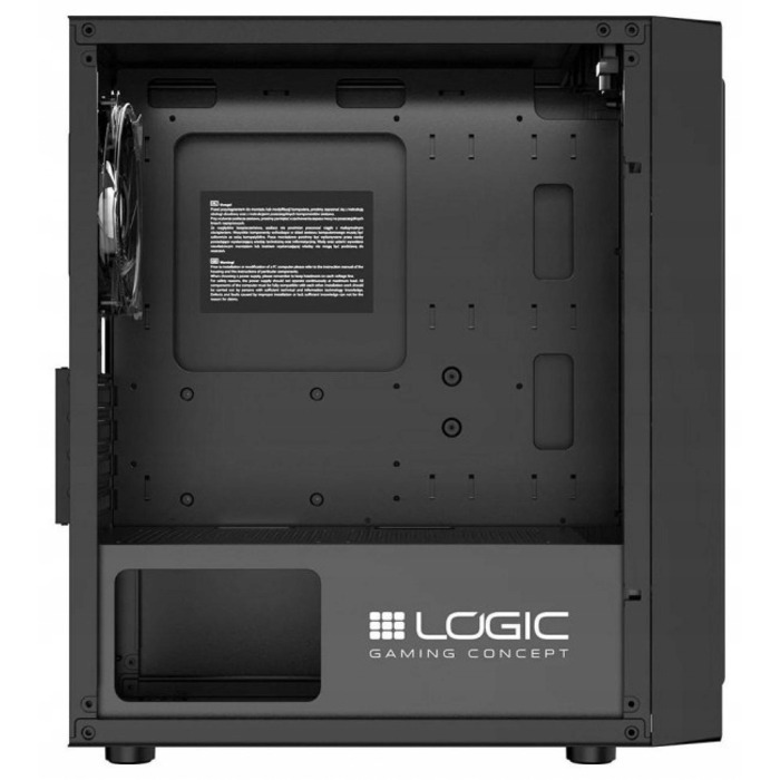 Ігровий комп'ютерний корпус Logic Atos ARGB mini, чорний, 3 вентилятори