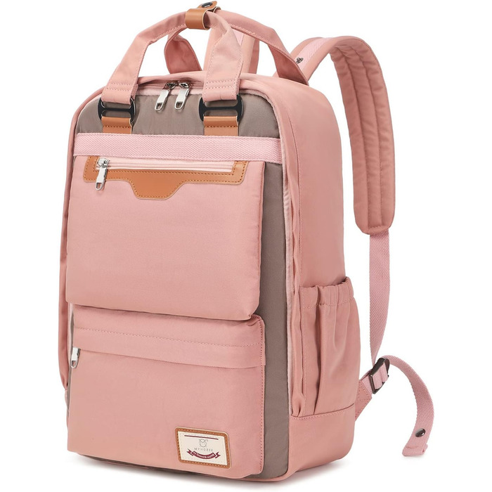 Рюкзак Myhozee для жінок та чоловіків: водонепроникний, з відділенням для ноутбука 15.6 дюймів, антикрадійний, для навчання, подорожей, роботи (Рожевий)