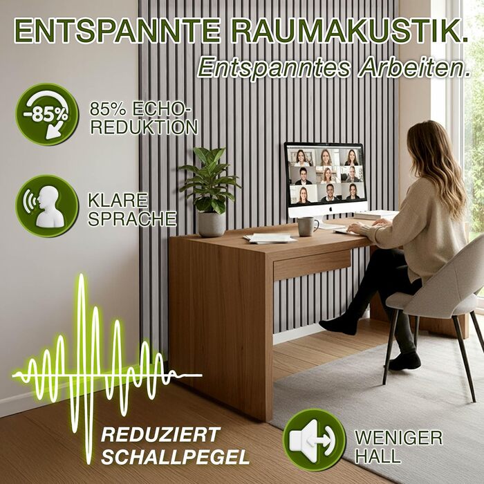 Акустичні 3D-панелі з дерева TRESKO для шумоізоляції стін, 120×60×2,1 см, колір Дуб сірий (набір 2 шт.) з вішалками для одягу