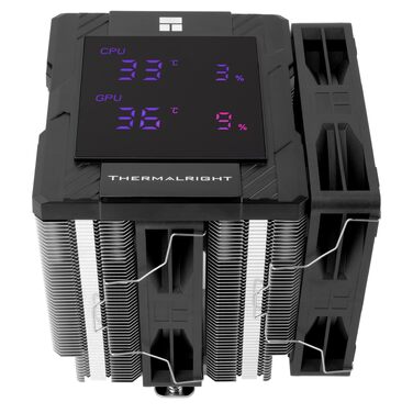 Кулер для процесора Thermalright Peerless Assassin 120 Digital Black з цифровим дисплеєм, 6 теплових трубок, сумісність з AM4/AM5, Intel LGA1700/1851/1200, чорний