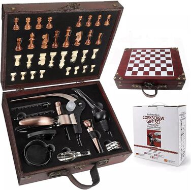 Набір для відкриття вин у дерев'яній коробці, подарунковий, люкс, сомельє, аксесуари для вина