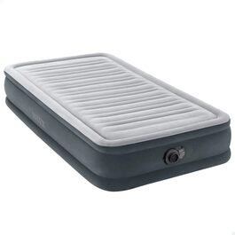 Надувний матрац Intex 67766 Dura-Beam Comfort Plush, односпальний, з вбудованим електронасосом, PVC, 99x191x33 см, багатокольоровий