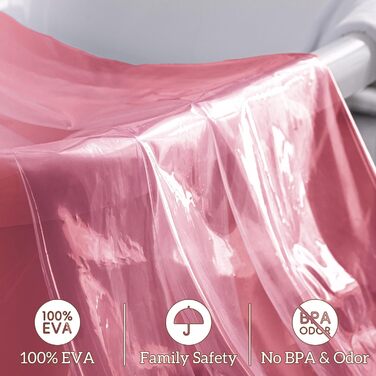 Завіса для душу Barossa Design Eva, 180x188 см, прозора блакитна (з магнітами)