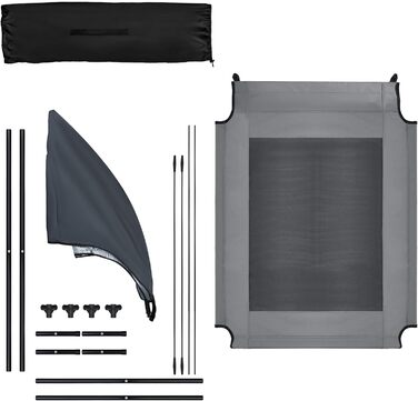 Підвищене ліжко для собак з балдахіном, Outdoor, для кемпінгу та пляжу, XL (122 x 92 x 102 см), водонепроникний дах, дихаюча тканина