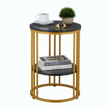 Relaxdays Side Table with Marble Look