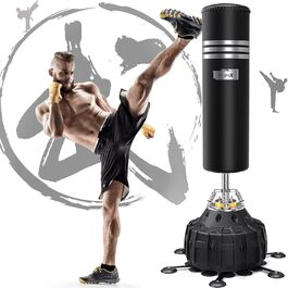 Стендовий боксерський мішок Dripex для дорослих, MMA, бокс, тренування, важкий, з сорбентом та регульованими ніжками (чорний)