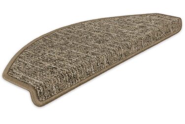 Ступінчасті килимки Kettelservice-Metzker Altona напівкруглі | Одинарні та економ-пакети | Килимки для сходів, світло-коричневий, 14 шт.