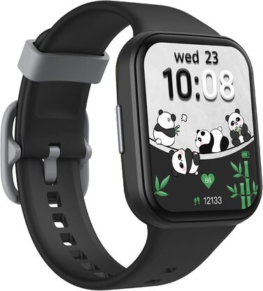 Дитячий розумний годинник Parsonver, 1.69' - фітнес-трекер з пульсометром, монітором сну, IP68, 20 спортивних режимів, для дітей 6-12 років, чорний