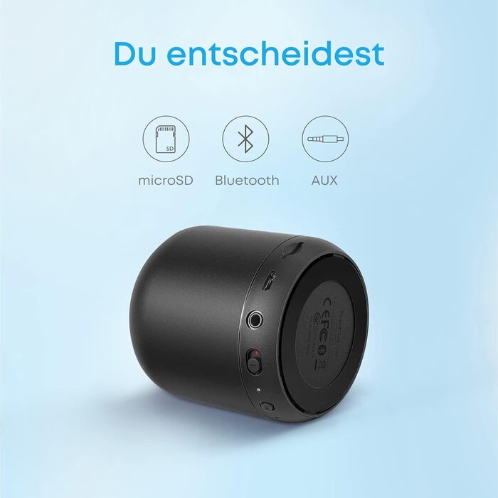 Портативна Bluetooth колонка Anker Soundcore Mini, чорна: 15 годин роботи, FM радіо, потужний бас, 20 м радіус дії