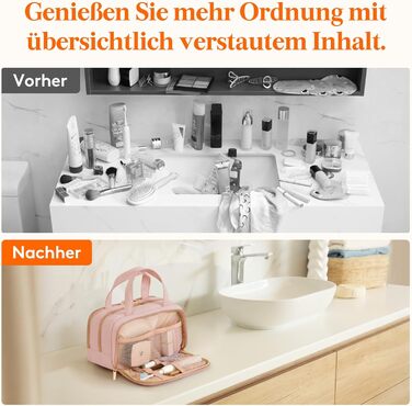 Lifewit Косметичка для подорожей 5L, Водовідштовхувальна, з відділенням для мокрого, Рожева