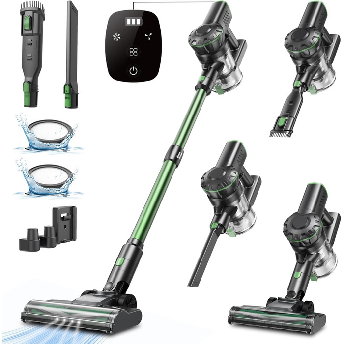 Бездротовий пилосос Vexilar 500W з акумулятором: потужний, 6-в-1, для твердих поверхонь, килимів та шерсті тварин, з сенсорним дисплеєм