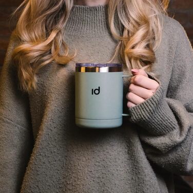 Термокружка IceDrop® з нержавіючої сталі, 330 мл, з кришкою. 100% захист від протікання. Зручна термокружка для гарячих та холодних напоїв, з ручкою. Ідеально для подорожей - чорна