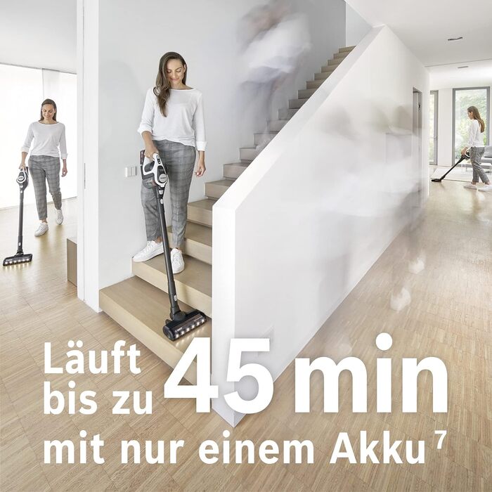 Bosch Unlimited Gen2 Series 8 Cordless Vacuum Cleaner BKS8214W, bagless, up to 45 minutes runtime, interchangeable battery, LED lighting, automatic adjustment to all floor types, XXL upholstery nozzle, white