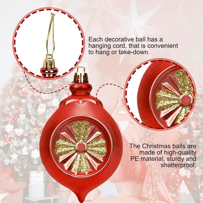 100 шт. прикраси на ялинку: чорний набір кульок, верхівка ялинки, для ялинки, розбиваємі, підвісні, однотонні (Getaway Solids)