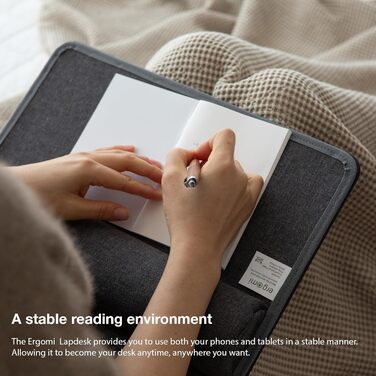 Підставка для ноутбука на колінах, колінцевий столик з подушкою, L – дерев'яний вигляд (M – PU), 30.5 x 57 x 4.5 см