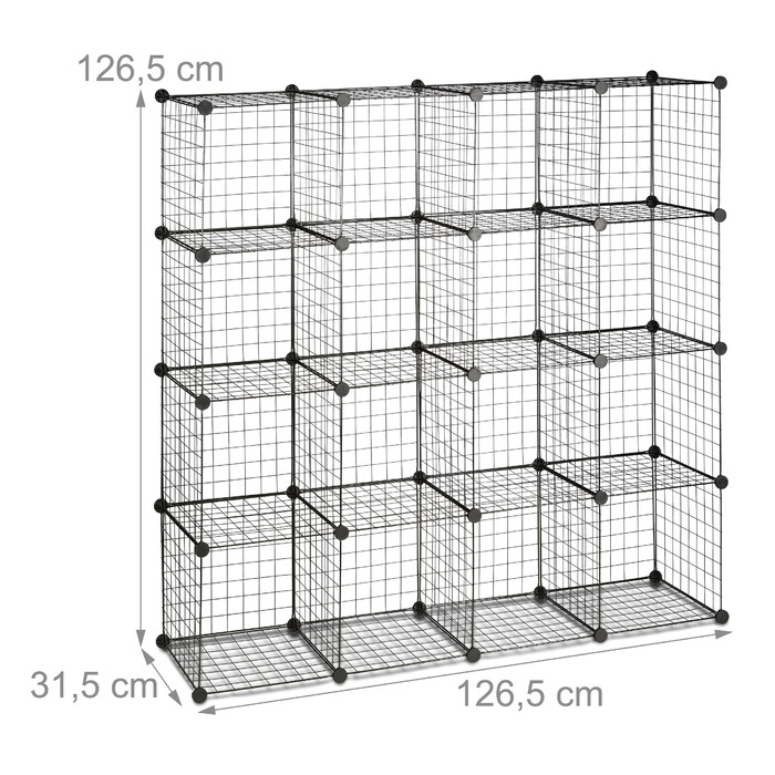 Relaxdays Wire Grid Organizer with 16 Compartments