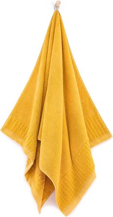 ZWOLTEX Heavenly Soft Towels made of 100% Egyptian Cotton | Made IN EU | Guest Towels Ultra-Soft Shower Towel Bath Towel - 3-Piece Towel Set (1x Bath Towel + 1x Hand Towel + 1x Face Towel) Turmeric