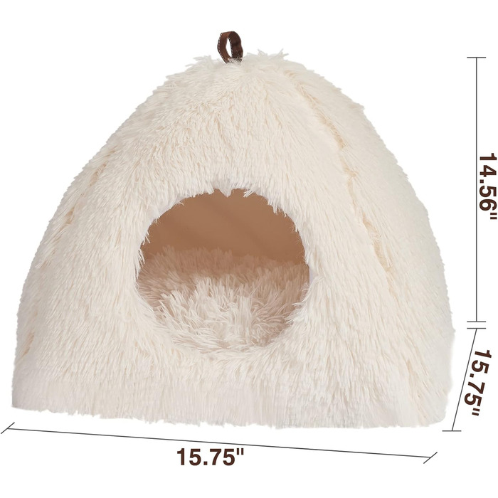 Cat Bed Washable Cat Sleeping Place for Cats Cat Cave Plush Pet Cat Head Pillow Cat House Cat Cushion Fluffy Kitten Puppy Snuggle Bed Pet Bed White