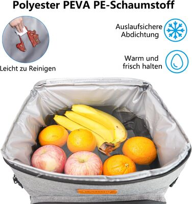 30L Cooler Bag Large Foldable - Cooler Bag for Food & Drinks, Picnic Bag, Insulated Thermal Bag, Cooler Bag Car for Beach/Picnic/Camping/BBQ