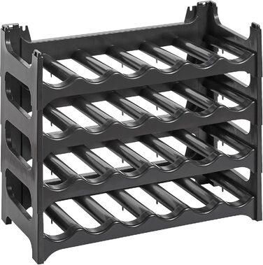 Bottle Rack - Modular, stackable design for 36 bottles, wine rack anthracite (4 modules for 24 bottles)