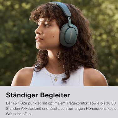 Навушники Bowers & Wilkins Px7 S2e з активним шумозаглушенням, бездротові, Qualcomm aptX™ Adaptive, швидка зарядка, 30 годин відтворення, 6 мікрофонів - колір Океан (Over-Ear)