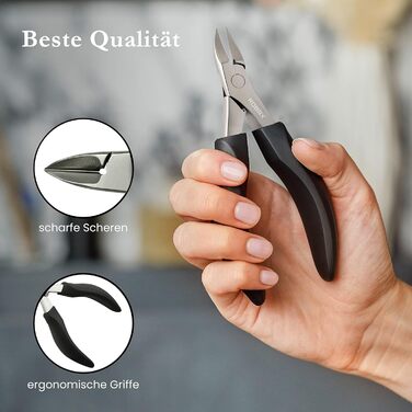 Набір для манікюру та педикюру ROBBX® Profi Nagelzange: кусачки для товстих нігтів, зручна ручка, чохол, ножиці