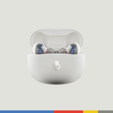 Навушники Skullcandy In-Ear Wireless з активним шумозаглушенням, 27 годин роботи від акумулятора, мікрофоном, сумісні з iPhone, Android та Bluetooth-пристроями (Білий, Rail)
