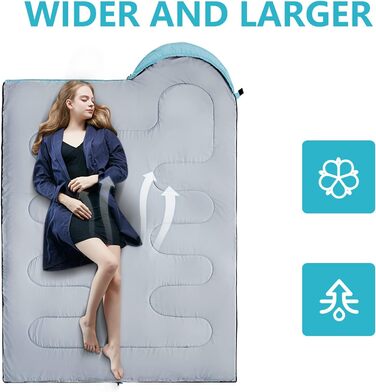 Спальні мішки ORTHOMTEX для дорослих, дітей та дівчаток. Теплі та холодні погодні умови, легкі, водонепроникні, 3-4 сезони, для походів, кемпінгу та альпінізму.