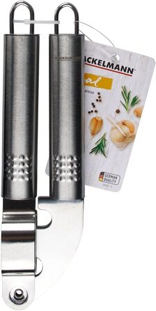 Пресс для часнику Fackelmann OVALGRIFF з нержавіючої сталі, ергономічна ручка, сріблястий, 1 шт.