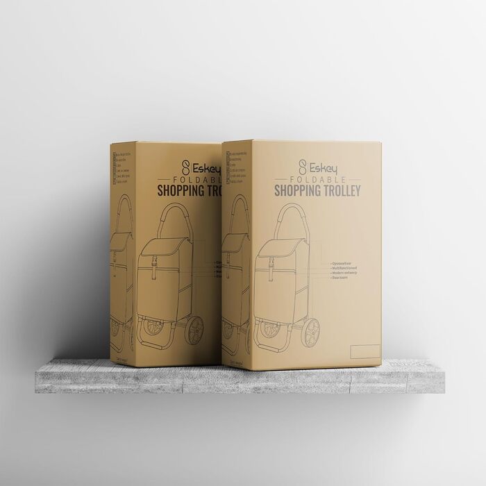 Тролей для покупок Eskey з відділенням для охолодження – великі колеса, складаний, водонепроникний, 50 л (Чорний, Cloud Gray)