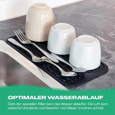 Килимок для сушіння посуду Netrox Silikon 30x15 см - харчовий, неслизький, термостійкий до 230°C