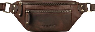 STILORD Orson: Чоловіча/Жіноча поясна сумка на пояс з натуральної шкіри STILORD – надійний захист від крадіжки, водонепроникність, регульований ремінь, колір: коричневий (Zamora)