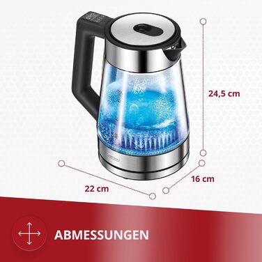 Електричний чайник MPM MCZ-120 1.5L з подвійними стінками, регулюванням температури 40–100°C, нержавіюча сталь, 2200W, тихий, швидкий, сенсорні кнопки, легкий та елегантний, білий (прозорий)