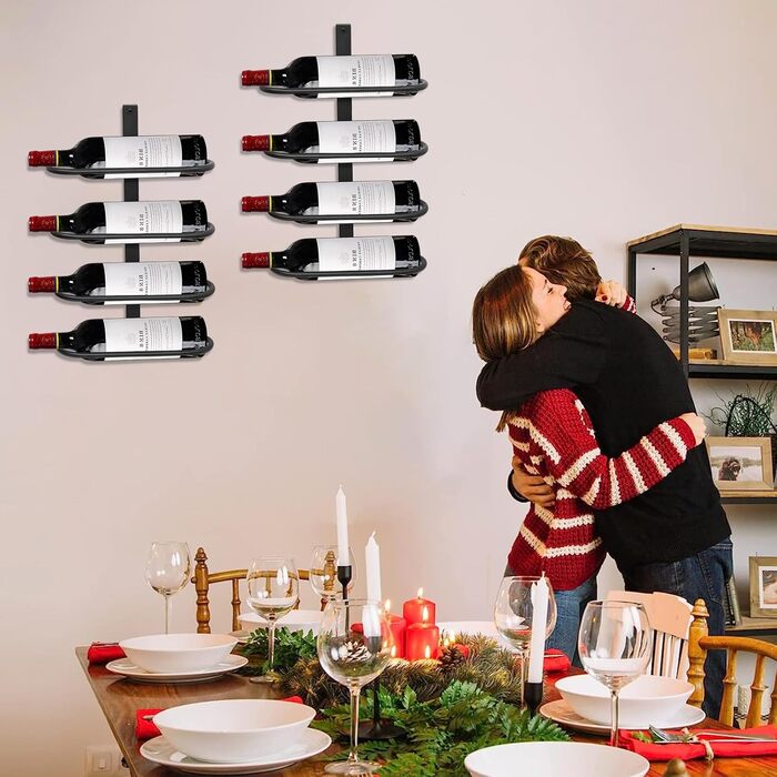 Настінна полиця для вина на 8 пляшок з металу - Weinregal Wand Metall