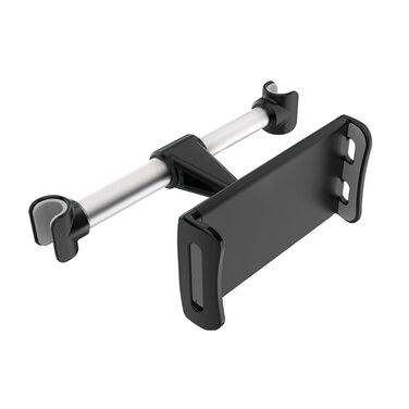 Утримувач для планшета в авто, регульований, універсальний для iPad/iPhone/Samsung Galaxy Tab/Kindle Fire HD/Nintendo Switch, 4.4-11 дюймів, Чорний & Срібний