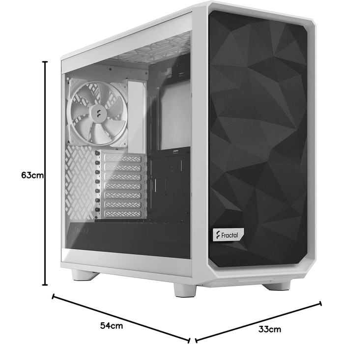 Корпус ПК Fractal Design Meshify 2 Lite White з прозорим склом, ATX Mid Tower