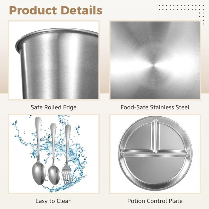 Набір для кемпінгу на 4 особи, 28 предметів: посуд з нержавіючої сталі, набір для подорожей