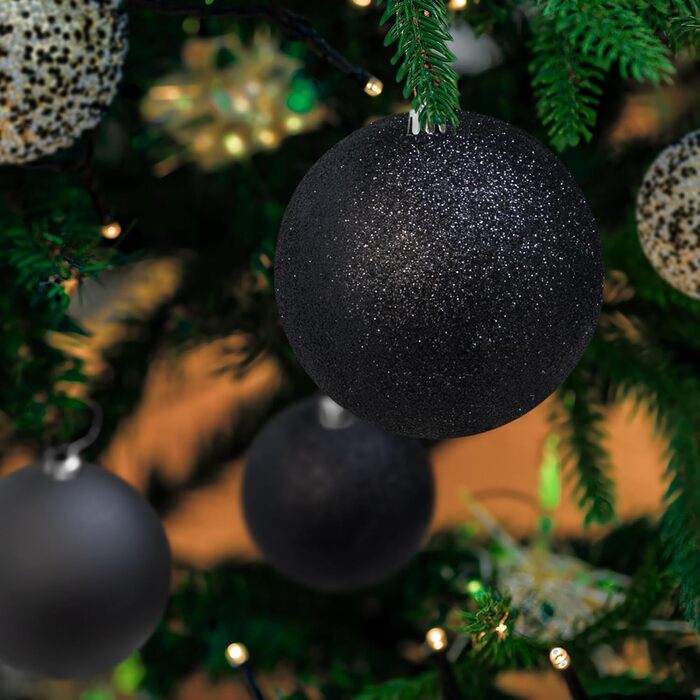 Шарм-кулі Busybee для ялинки, 30 шт, 6 см, чорні, пластикові прикраси для різдвяного дерева
