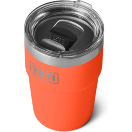 YETI Rambler Stackable Cup with Magslider Lid, 16 oz (475 ml), Papaya Color