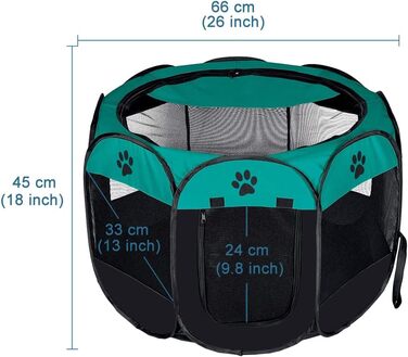 Клітка-манеж для собак та котів XhuangTech, м'яка тканина, портативна, складана, для дому та вулиці, переноска для тварин, блакитний та чорний кольори