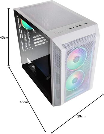 Корпус для ПК Kolink Citadel Mesh Micro-ATX RGB з прозорою бічною панеллю (білий)