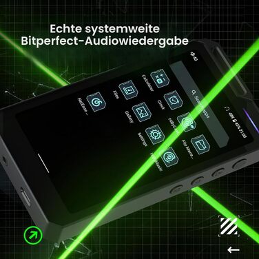HiFi DAP плеєр HiBy R4 з Android 12, Bluetooth та Wi-Fi, підтримка Spotify, 32 ГБ + 2 ТБ пам'ять, виходи 3.5 мм та 4.4 мм Bal, Orange Sunset Chevron
