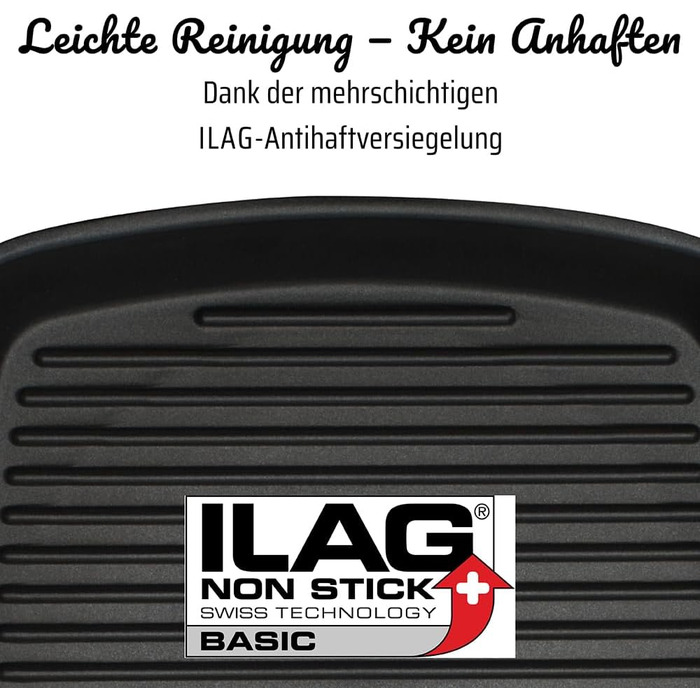 Grillmeister GSW 413251 Пательня гриль алюмінієва з 2 виливами 28x28 см чорна